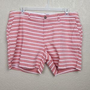 Old Navy Pink and White Striped Women's Shorts